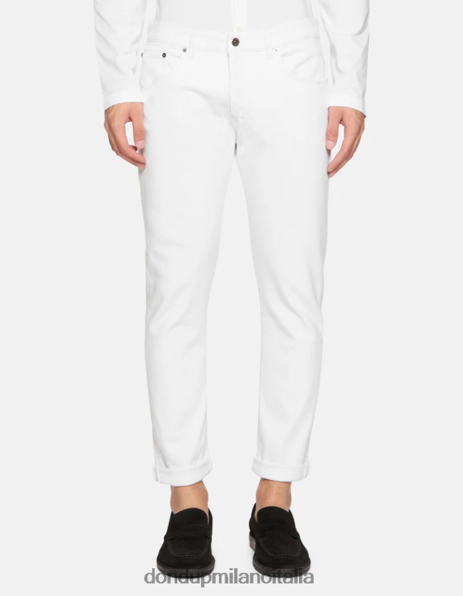 DONDUP hombres Vaqueros Icon regular fit en denim bull elástico vestir blanco AZX2Z0582