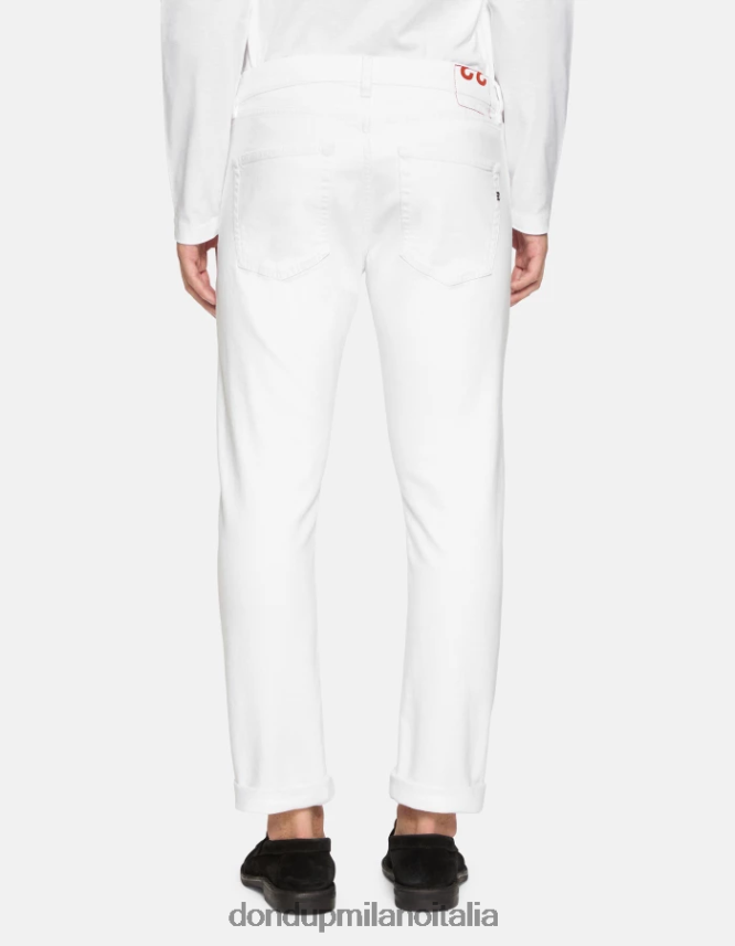 DONDUP hombres Vaqueros Icon regular fit en denim bull elástico vestir blanco AZX2Z0582