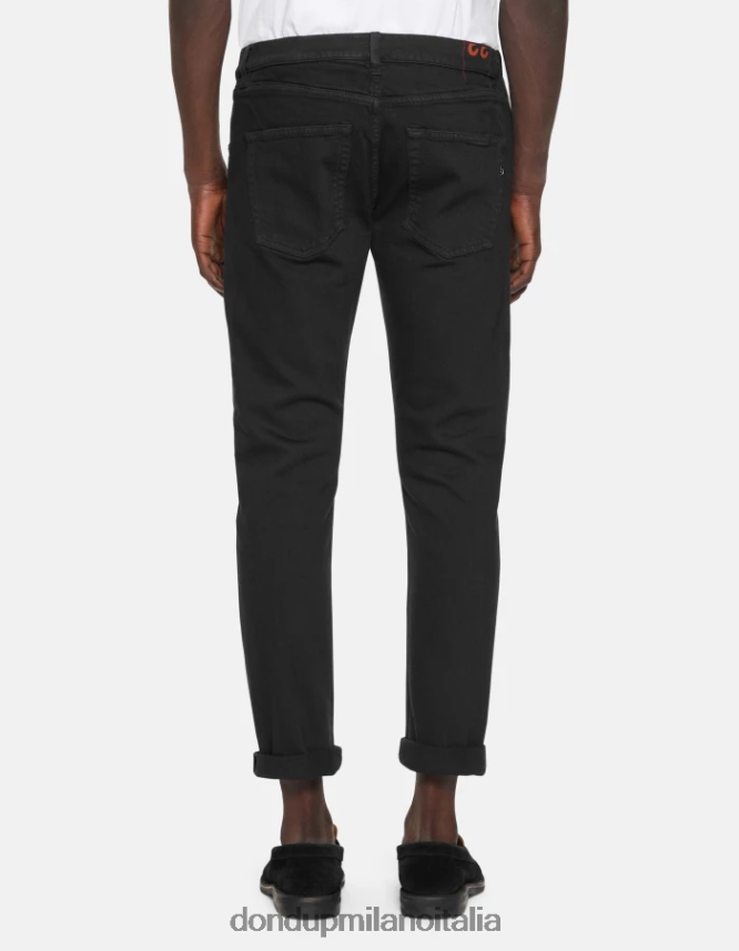 DONDUP hombres Vaqueros Icon regular fit en denim bull elástico vestir negro AZX2Z0581