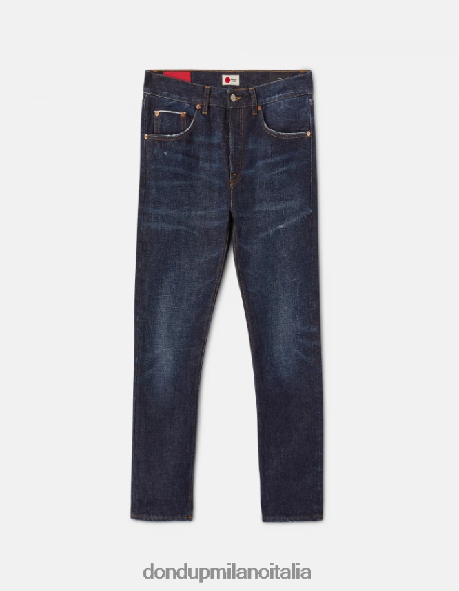 DONDUP hombres Vaqueros Icon regular fit en denim rígido con orillo vestir azul AZX2Z0633