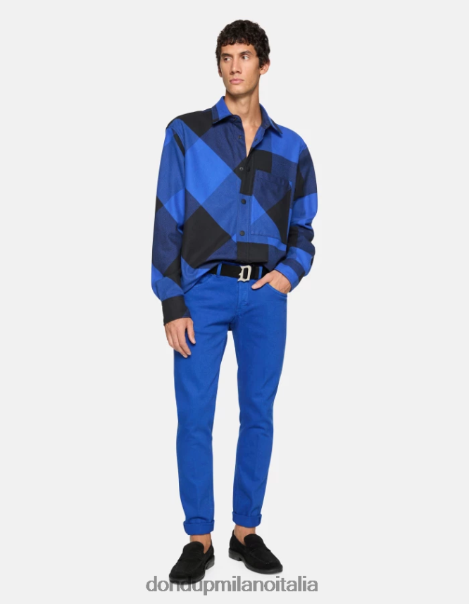 DONDUP hombres Vaqueros ajustados George en denim elástico Bull vestir azul real AZX2Z0638