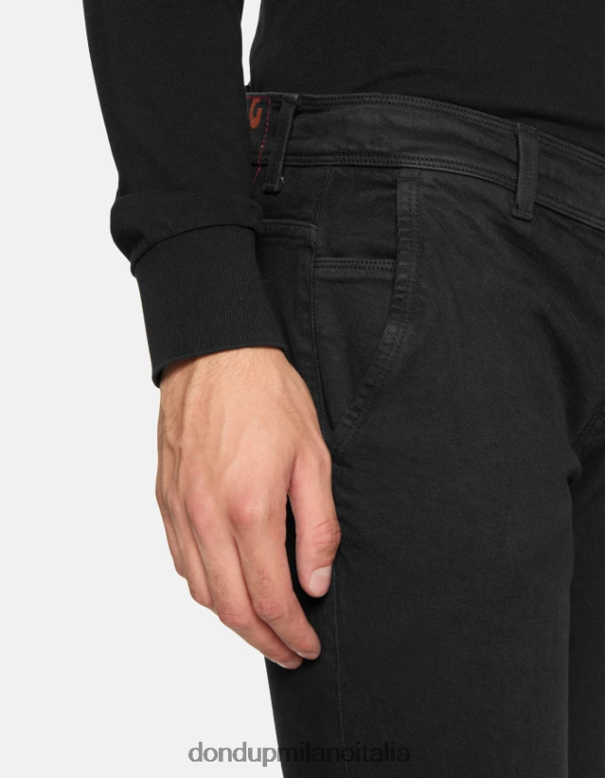 DONDUP hombres Vaqueros ajustados Konor en denim elástico Bull vestir negro AZX2Z0665