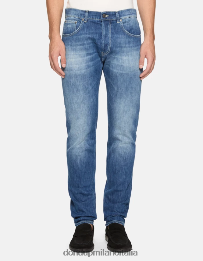 DONDUP hombres Vaqueros dian carrot fit de 34 pulgadas en denim elástico vestir azul AZX2Z0577