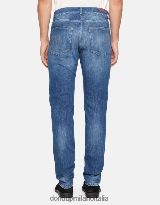 DONDUP hombres Vaqueros dian carrot fit de 34 pulgadas en denim elástico vestir azul AZX2Z0577