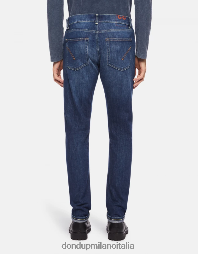 DONDUP hombres Vaqueros dian carrot fit de 34 pulgadas en denim elástico vestir azul AZX2Z0654