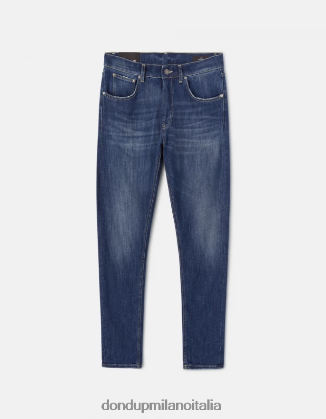 DONDUP hombres Vaqueros dian carrot fit de 34 pulgadas en denim elástico vestir azul AZX2Z0654