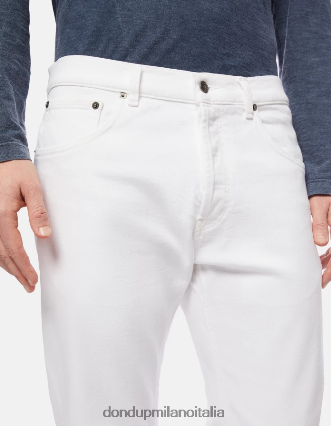 DONDUP hombres Vaqueros dian carrot fit en denim bull elástico vestir blanco AZX2Z0648