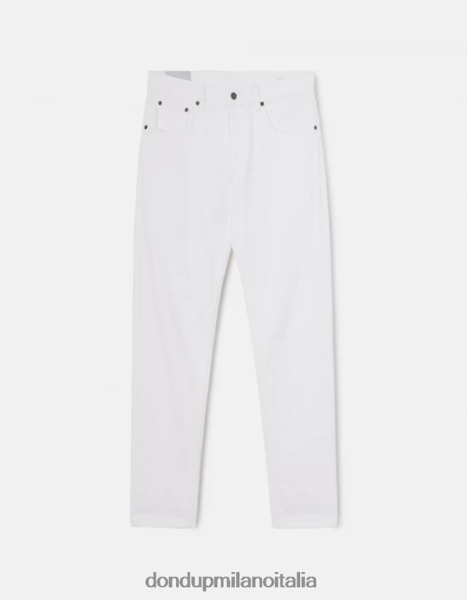 DONDUP hombres Vaqueros dian carrot fit en denim bull elástico vestir blanco AZX2Z0648