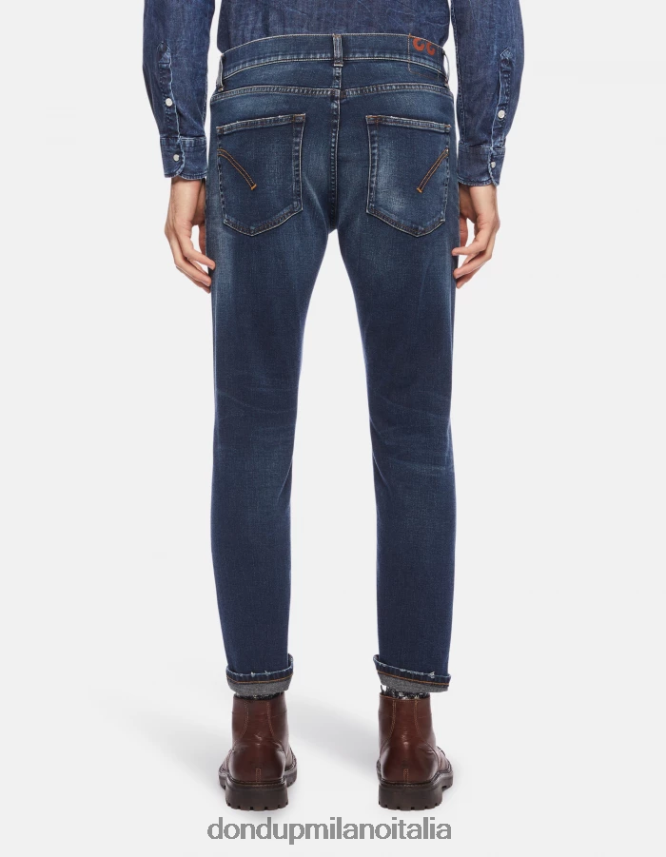 DONDUP hombres Vaqueros dian carrot fit en denim elástico vestir azul AZX2Z0634