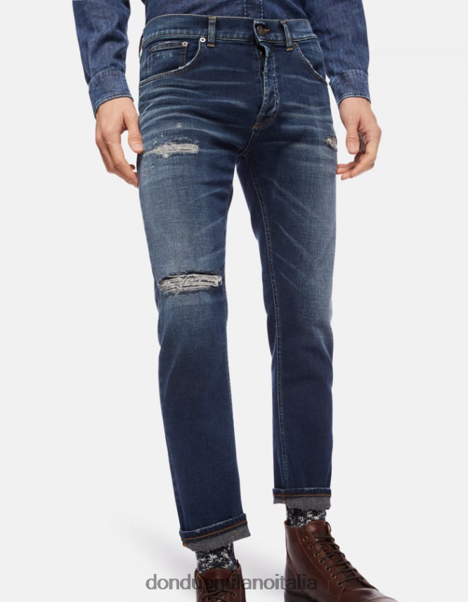 DONDUP hombres Vaqueros dian carrot fit en denim elástico vestir azul AZX2Z0634