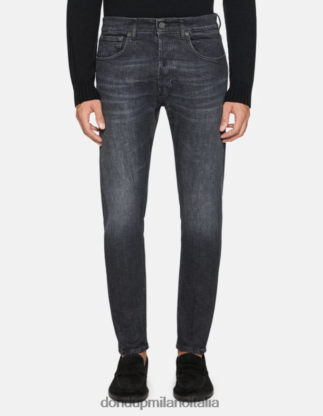 DONDUP hombres Vaqueros dian carrot fit en denim elástico vestir negro AZX2Z0555