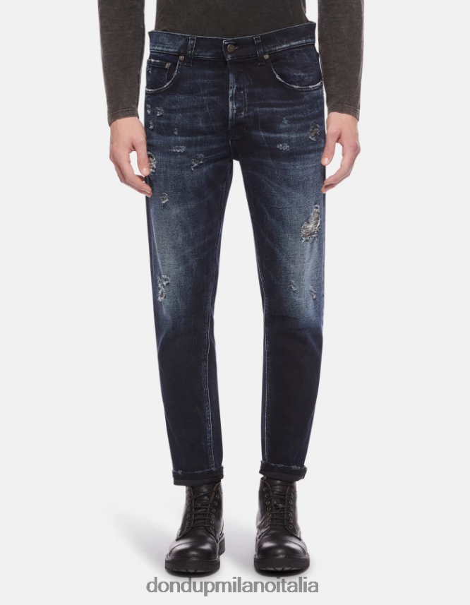 DONDUP hombres Vaqueros dian carrot fit en denim elástico vestir tuareg azul AZX2Z0656