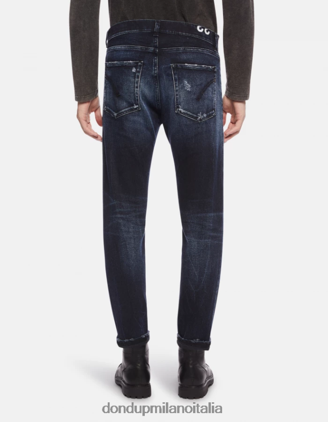 DONDUP hombres Vaqueros dian carrot fit en denim elástico vestir tuareg azul AZX2Z0656