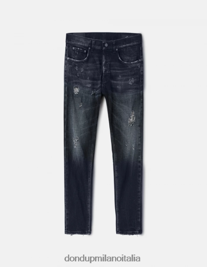 DONDUP hombres Vaqueros dian carrot fit en denim elástico vestir tuareg azul AZX2Z0656