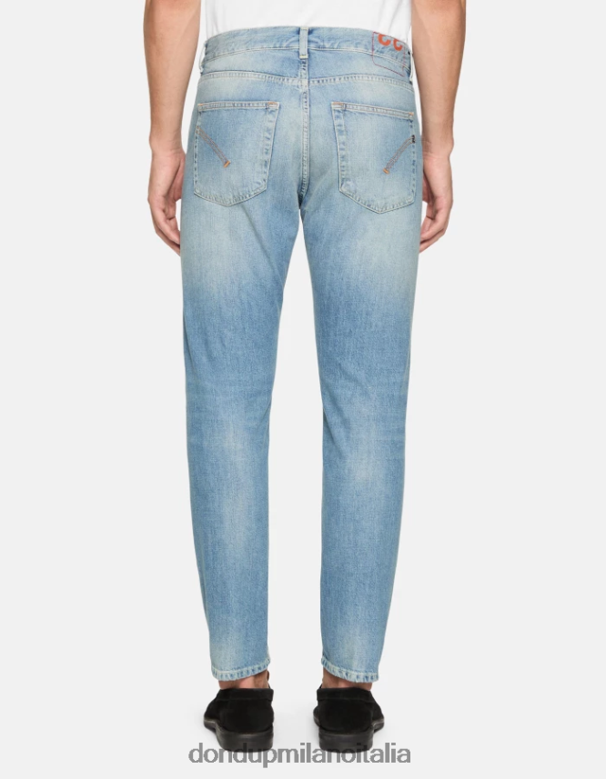 DONDUP hombres Vaqueros dian carrot fit en denim rígido vestir azul AZX2Z0612