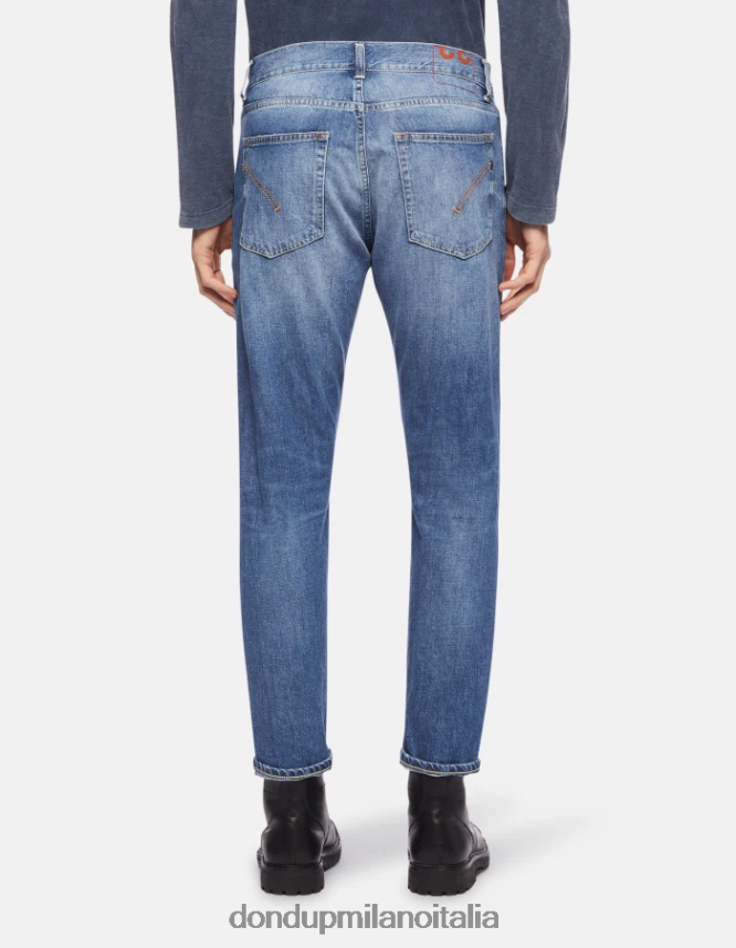 DONDUP hombres Vaqueros dian carrot fit en denim rígido vestir azul AZX2Z0653