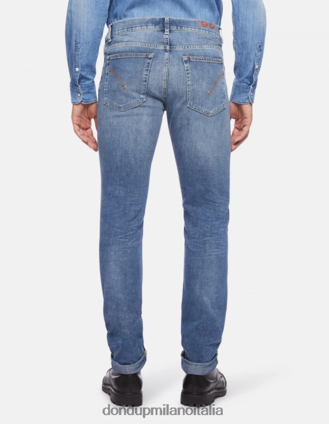 DONDUP hombres Vaqueros hans regular fit en denim elástico vestir azul AZX2Z0595