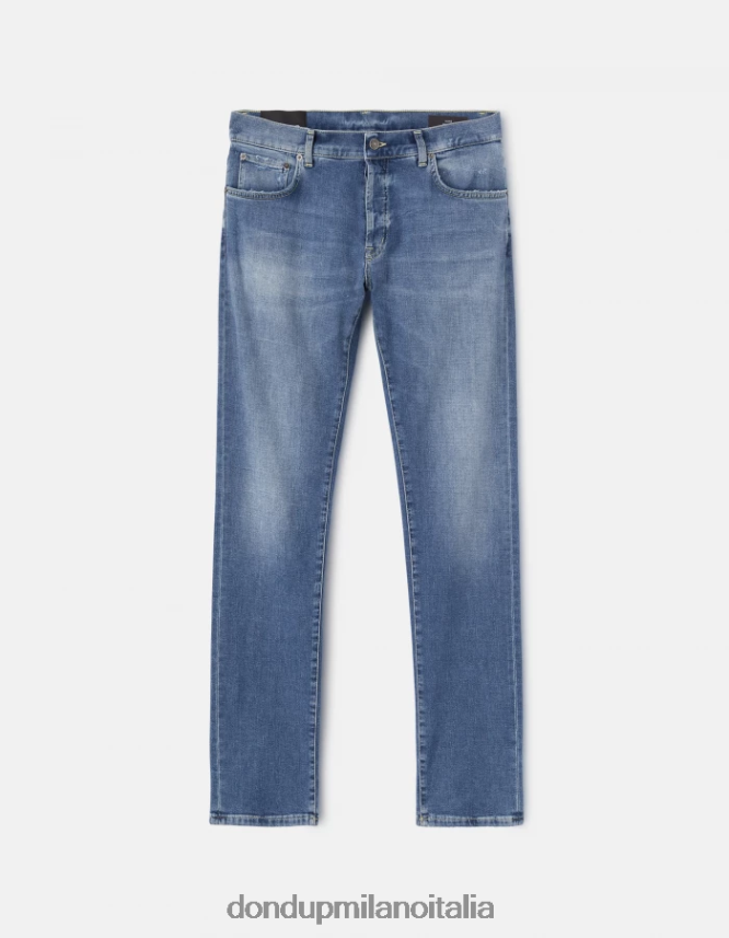 DONDUP hombres Vaqueros hans regular fit en denim elástico vestir azul AZX2Z0595