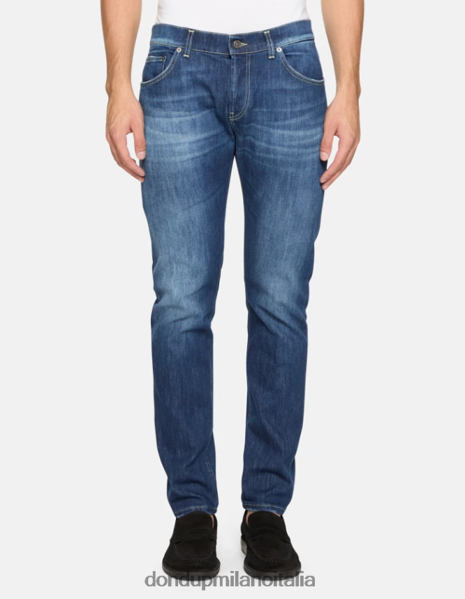 DONDUP hombres Vaqueros mius slim fit de 32 pulgadas en denim elástico vestir azul AZX2Z0561