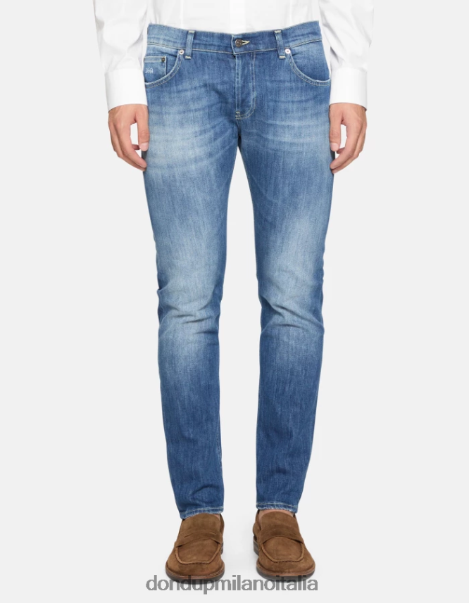 DONDUP hombres Vaqueros mius slim fit de 32 pulgadas en denim elástico vestir azul AZX2Z0593