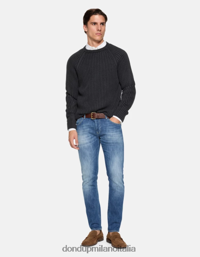 DONDUP hombres Vaqueros mius slim fit de 32 pulgadas en denim elástico vestir azul AZX2Z0593