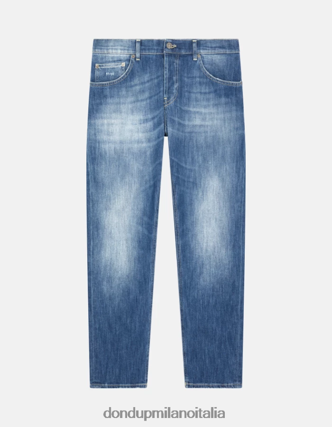 DONDUP hombres Vaqueros mius slim fit de 32 pulgadas en denim elástico vestir azul AZX2Z0593