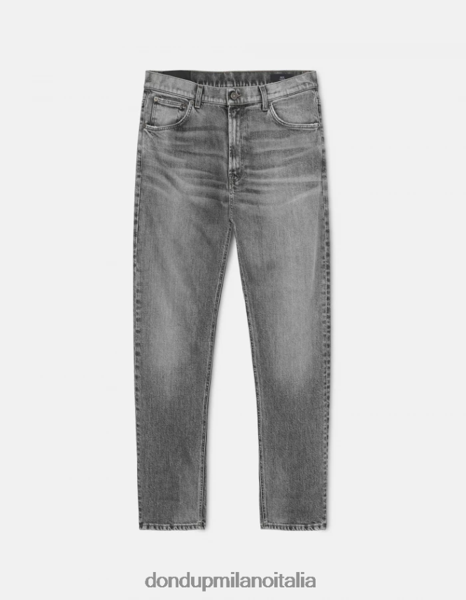 DONDUP hombres Vaqueros paco holgados de 34 pulgadas en denim elástico vestir negro AZX2Z0599