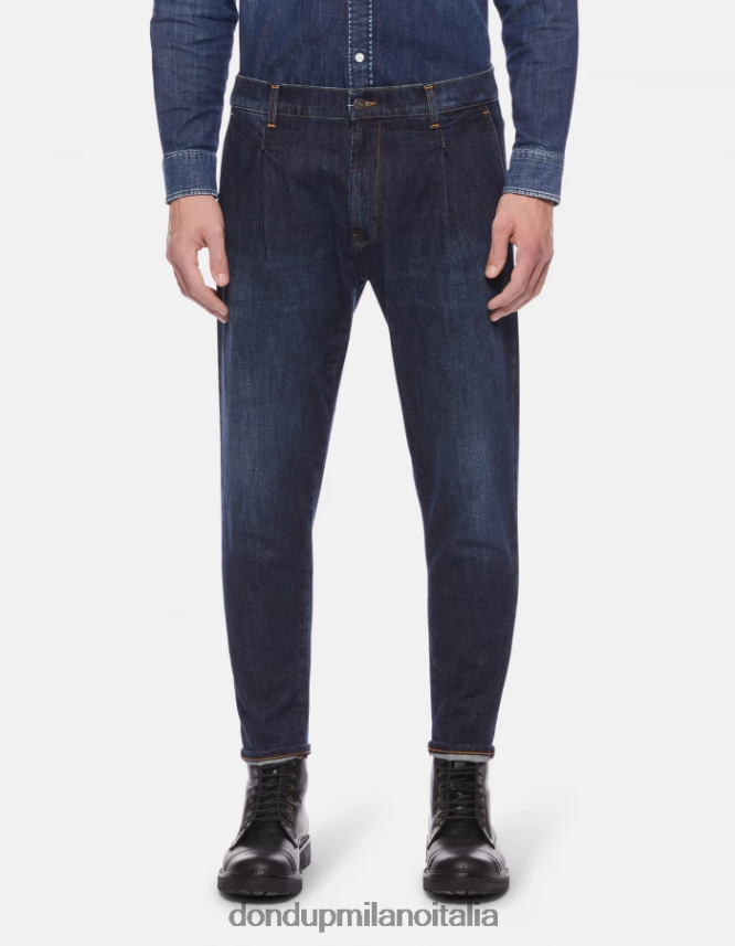 DONDUP hombres Vaqueros paul carrot fit en denim elástico vestir azul AZX2Z0655