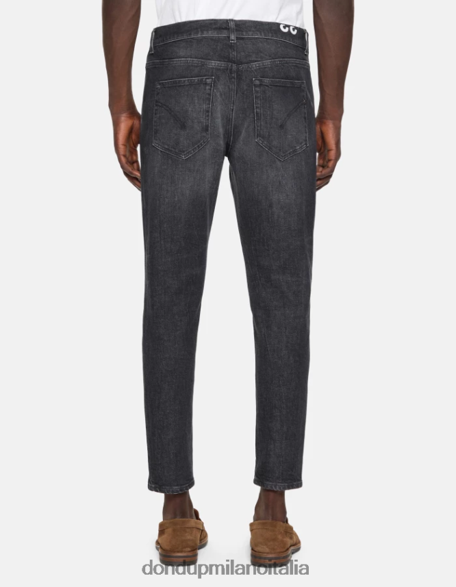 DONDUP hombres Vaqueros paul carrot fit en denim elástico vestir negro AZX2Z0610