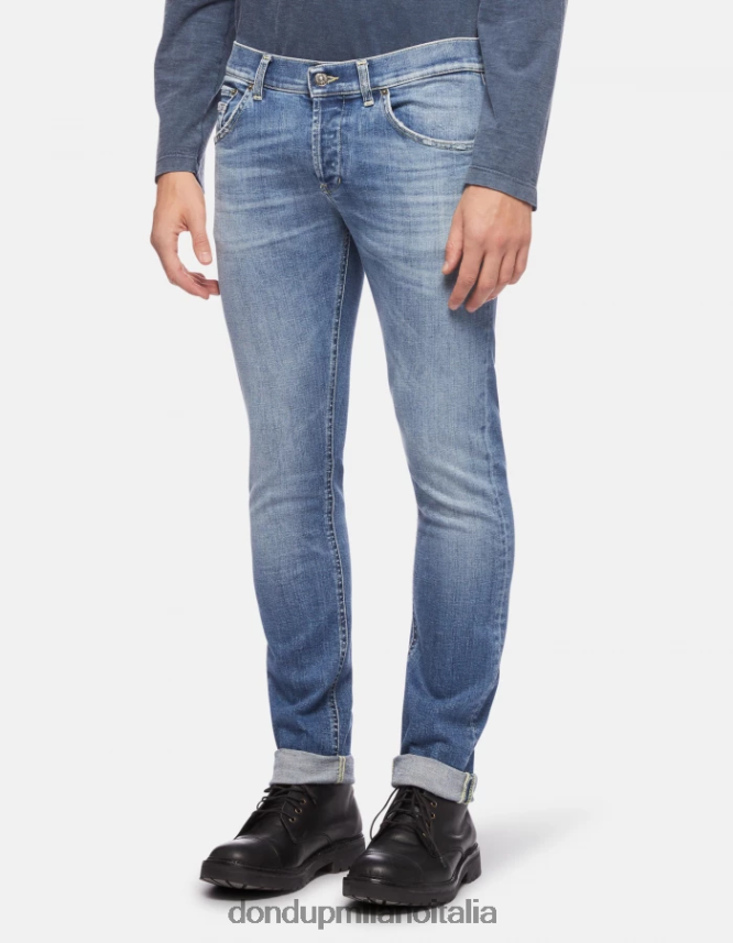 DONDUP hombres Vaqueros pitillo Ritchie en denim elástico vestir azul AZX2Z0668