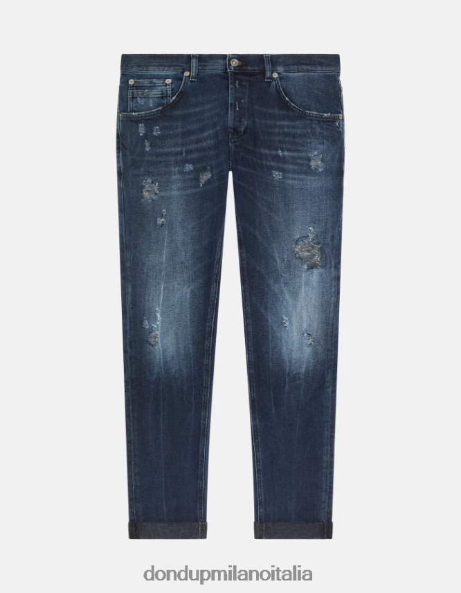 DONDUP hombres Vaqueros pitillo Ritchie en denim elástico vestir tuareg azul AZX2Z0676