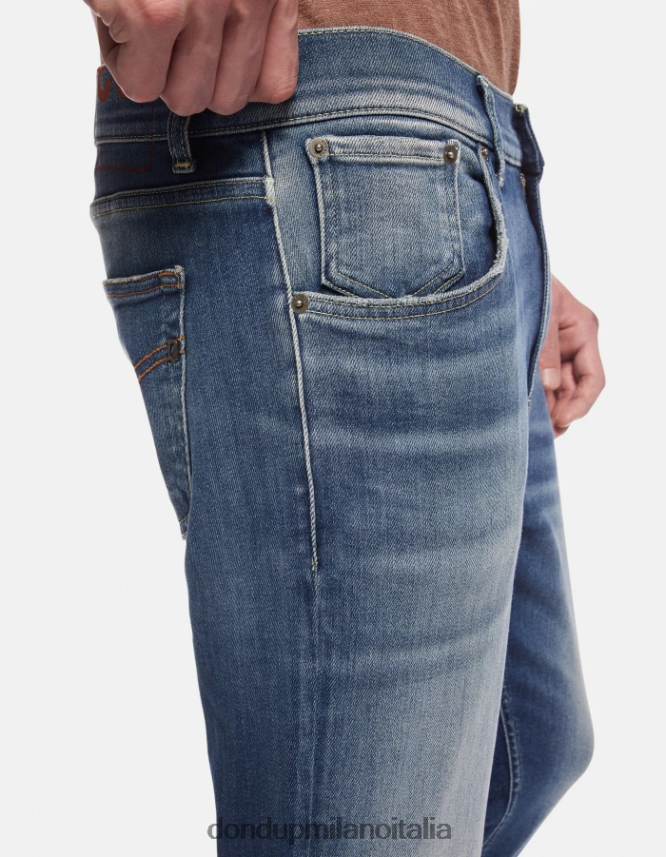 DONDUP hombres Vaqueros súper ajustados Alex en denim elástico vestir azul AZX2Z0572