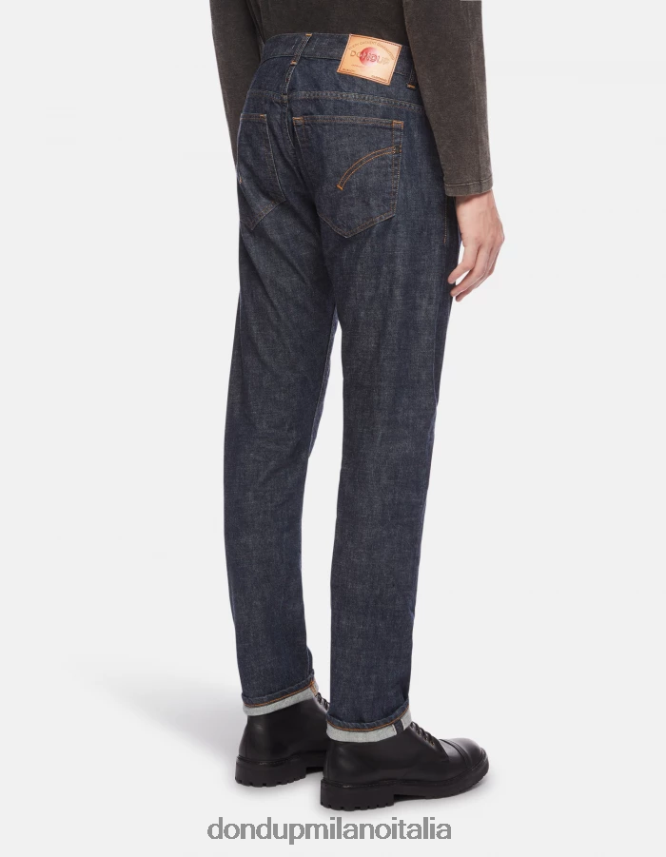 DONDUP hombres Vaqueros travis slim fit en denim con orillo rígido vestir azul AZX2Z0608