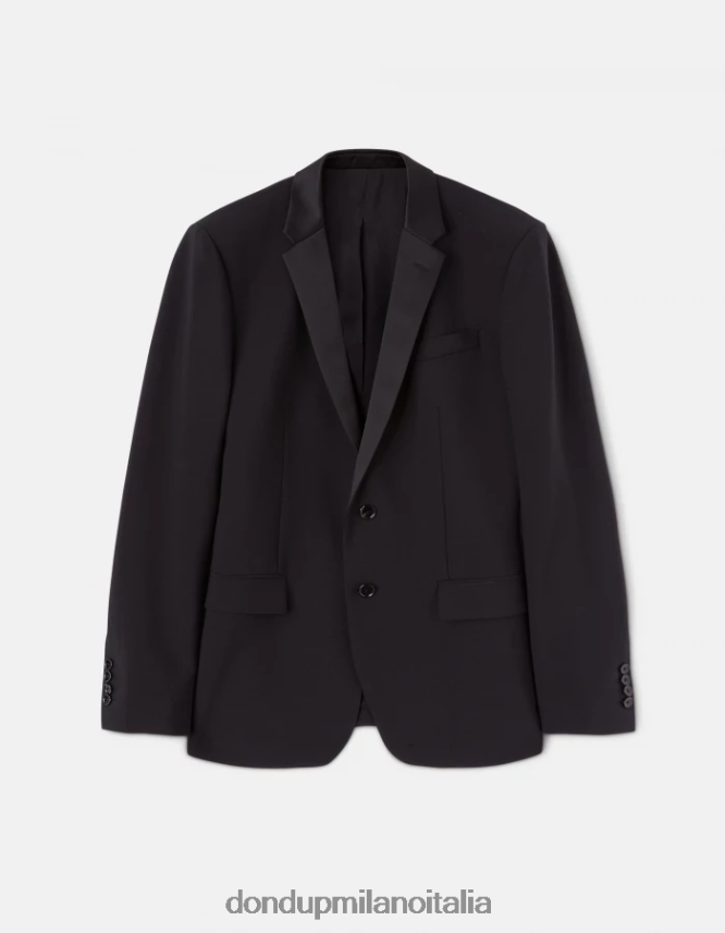 DONDUP hombres blazer de lana con botonadura simple vestir negro AZX2Z0921