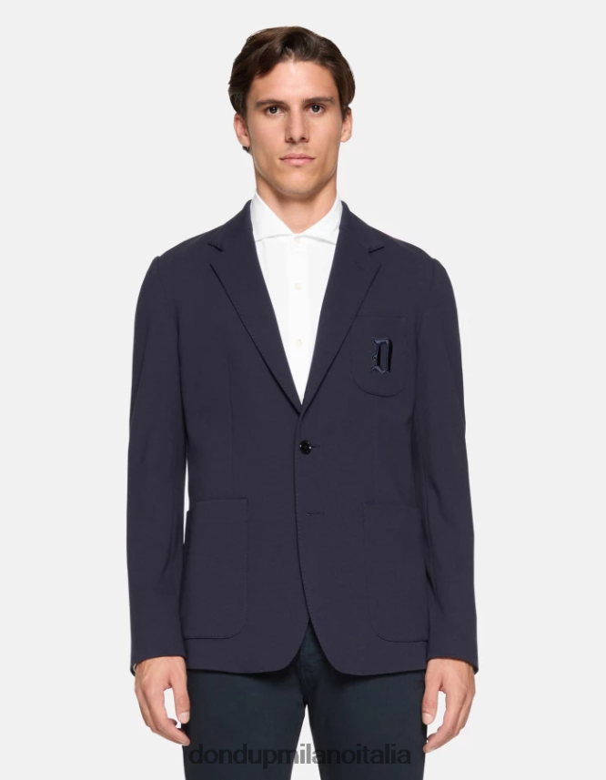 DONDUP hombres blazer de punto con botonadura simple vestir azul oscuro AZX2Z0925