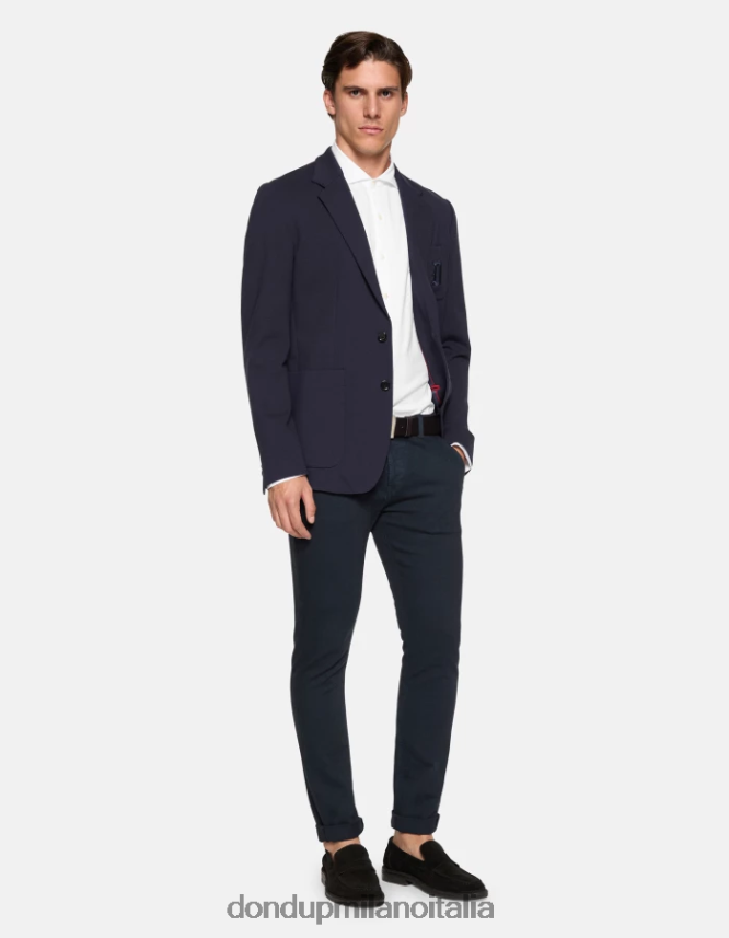 DONDUP hombres blazer de punto con botonadura simple vestir azul oscuro AZX2Z0925