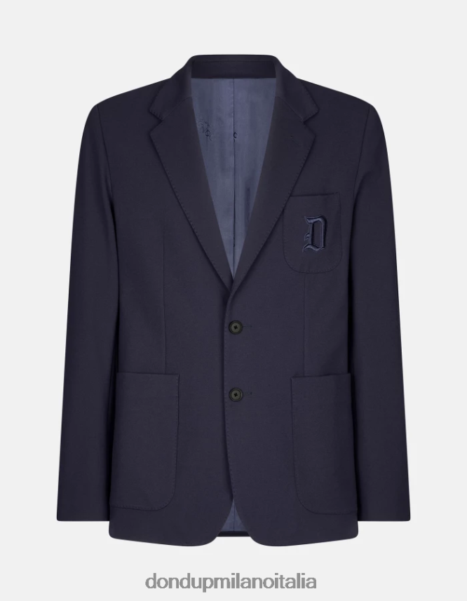 DONDUP hombres blazer de punto con botonadura simple vestir azul oscuro AZX2Z0925