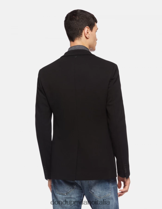 DONDUP hombres blazer de punto con botonadura simple vestir negro AZX2Z0926