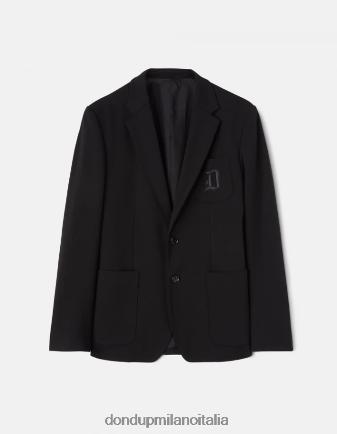 DONDUP hombres blazer de punto con botonadura simple vestir negro AZX2Z0926