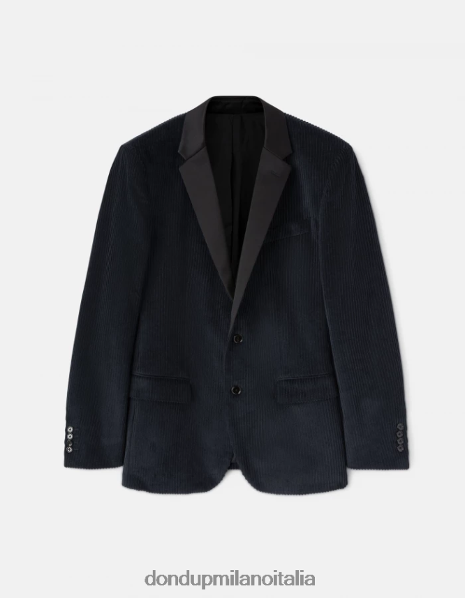 DONDUP hombres blazer de terciopelo con botonadura simple vestir Azul marino AZX2Z0924