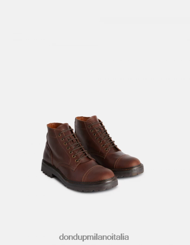 DONDUP hombres botas militares de piel de becerro calzado bruciato AZX2Z0974