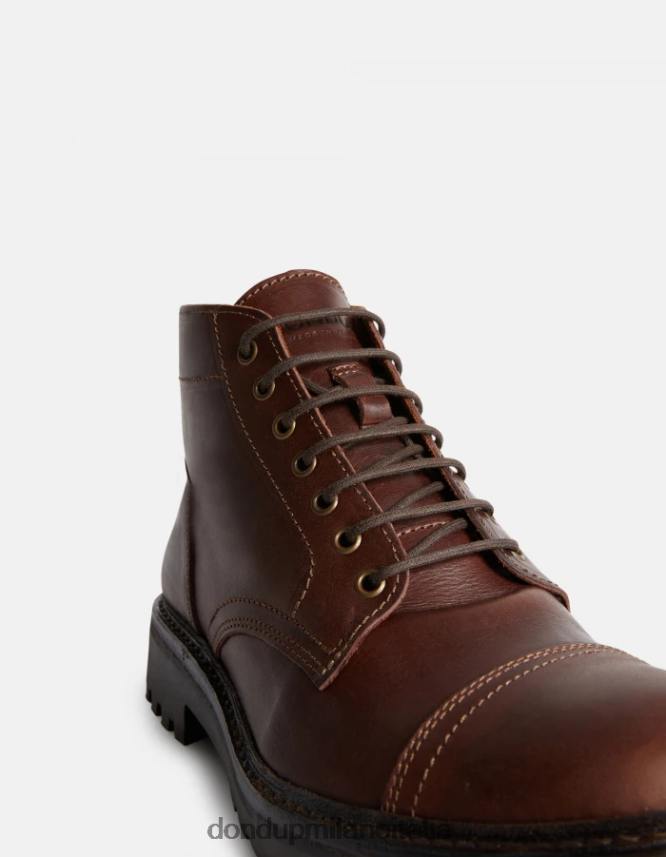 DONDUP hombres botas militares de piel de becerro calzado bruciato AZX2Z0974