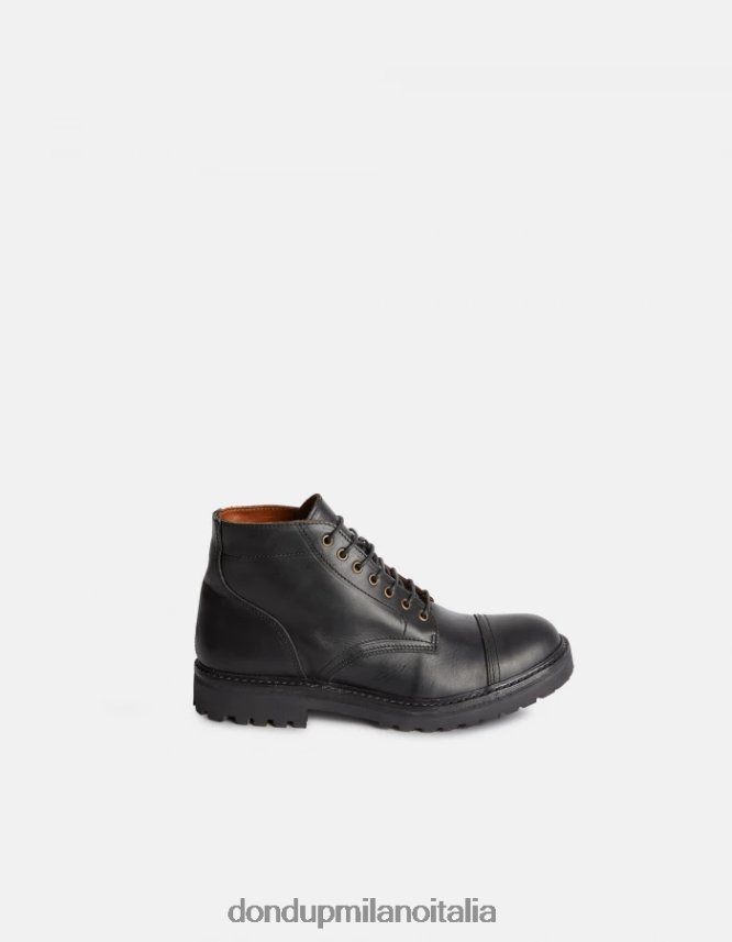 DONDUP hombres botas militares de piel de becerro calzado negro AZX2Z0975