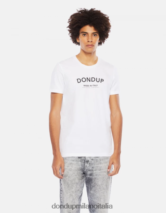 DONDUP hombres camiseta ajustada de punto vestir blanco AZX2Z0818