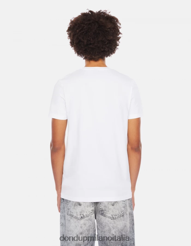 DONDUP hombres camiseta ajustada de punto vestir blanco AZX2Z0818