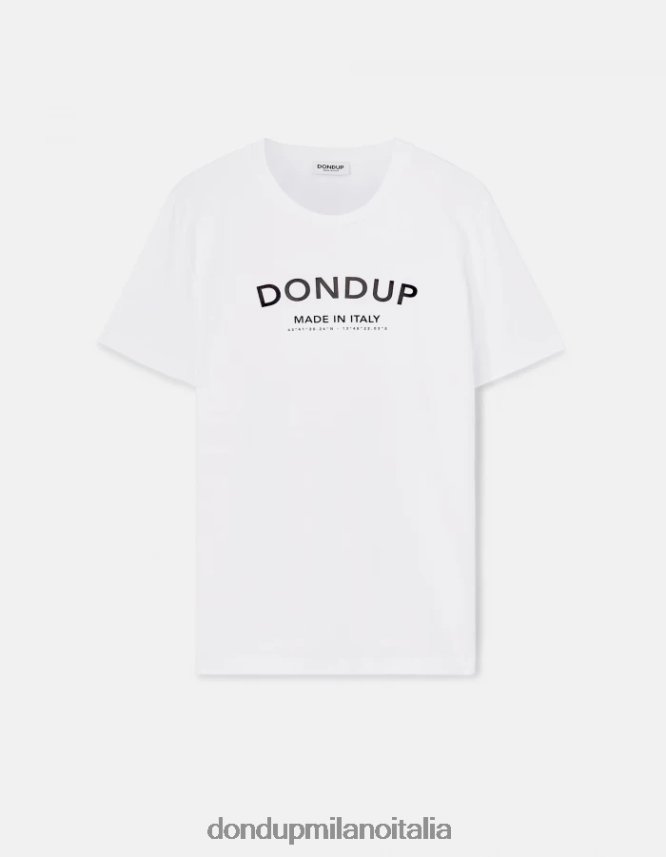 DONDUP hombres camiseta ajustada de punto vestir blanco AZX2Z0818