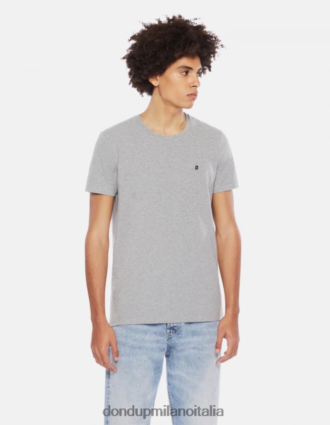 DONDUP hombres camiseta ajustada de punto vestir gris AZX2Z0792