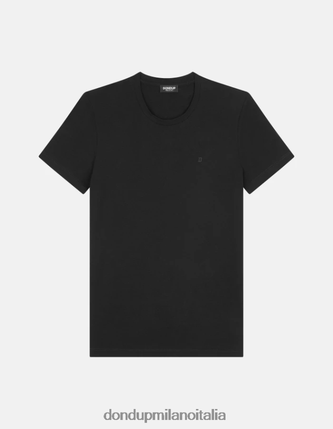 DONDUP hombres camiseta ajustada de punto vestir negro AZX2Z0791