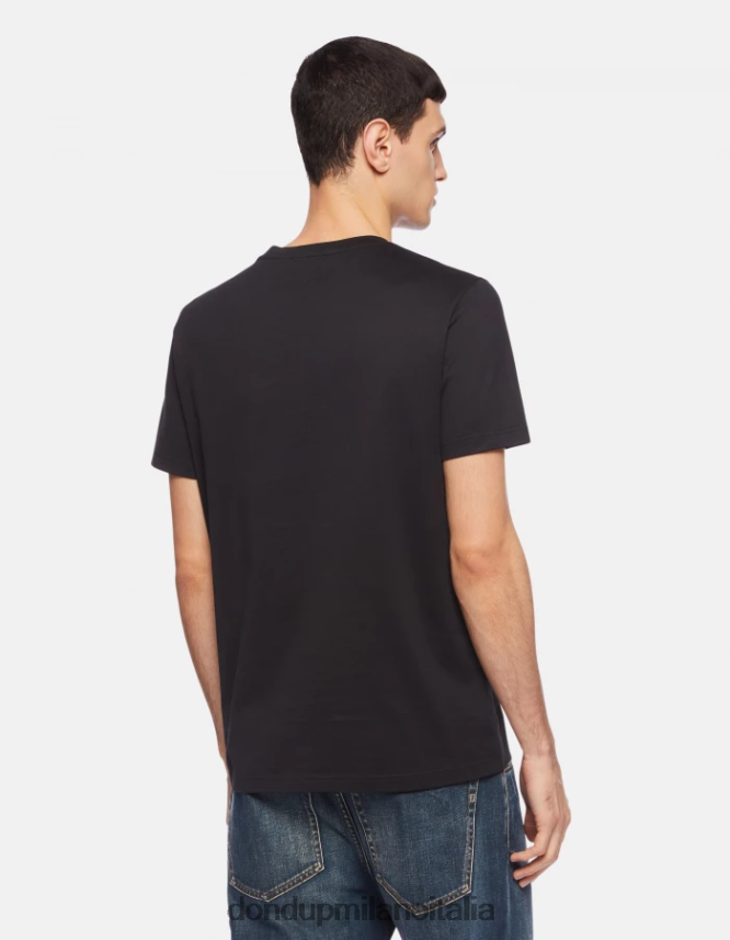 DONDUP hombres camiseta de punto regular fit vestir negro AZX2Z0810