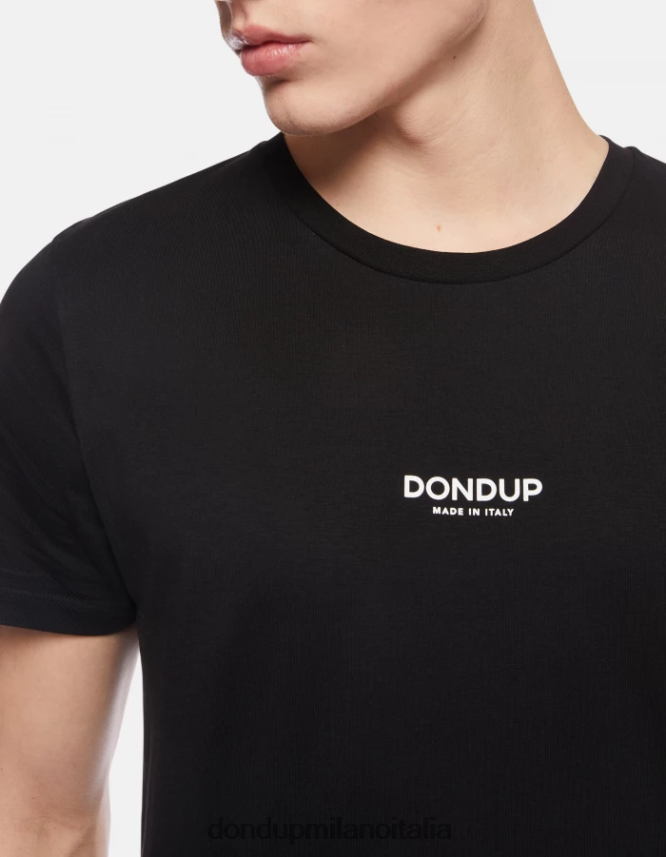 DONDUP hombres camiseta de punto regular fit vestir negro AZX2Z0812